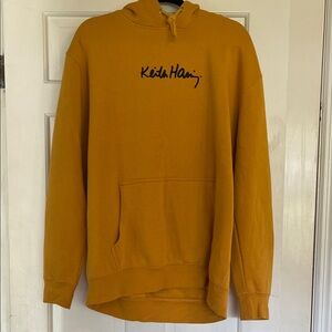 Men’s Keith Haring Heart Face Hoodie - Relaxed Fit, size XL